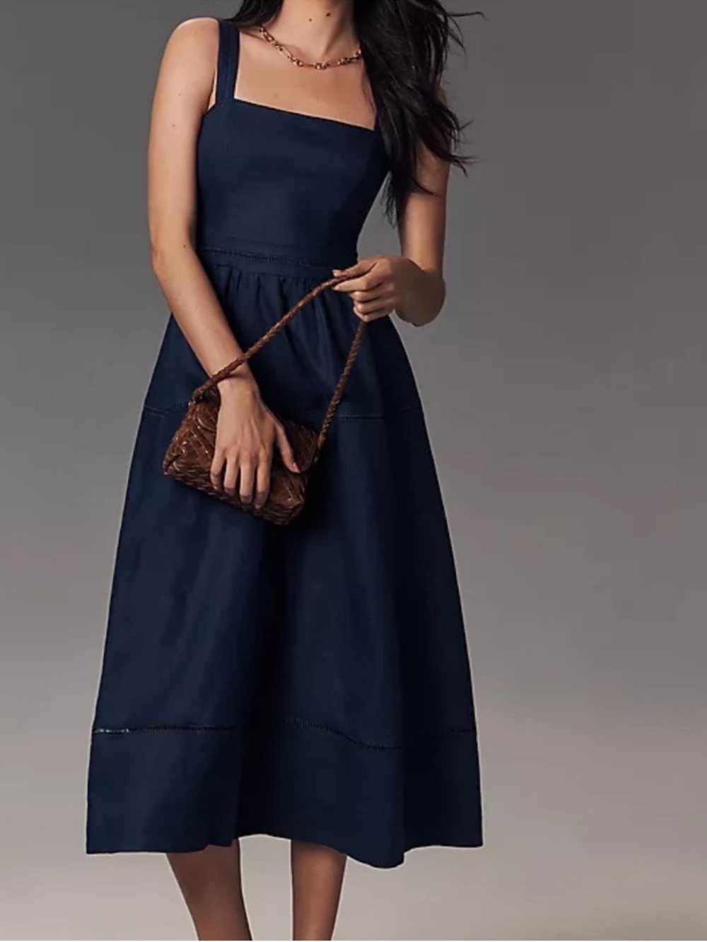 NWT Reformation Everett Midi Dress Navy